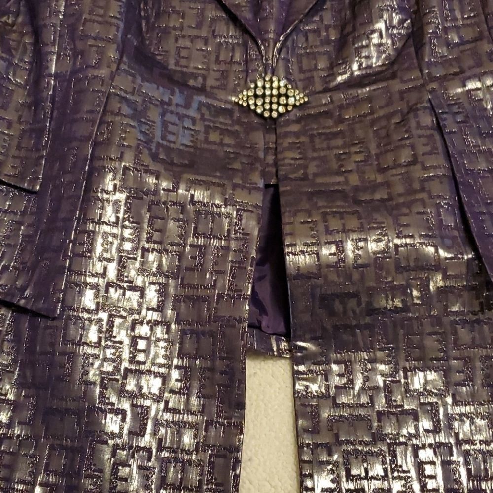 Giovanna Signature purple silver metallic woman 26W skirt set - Picture 5 of 16